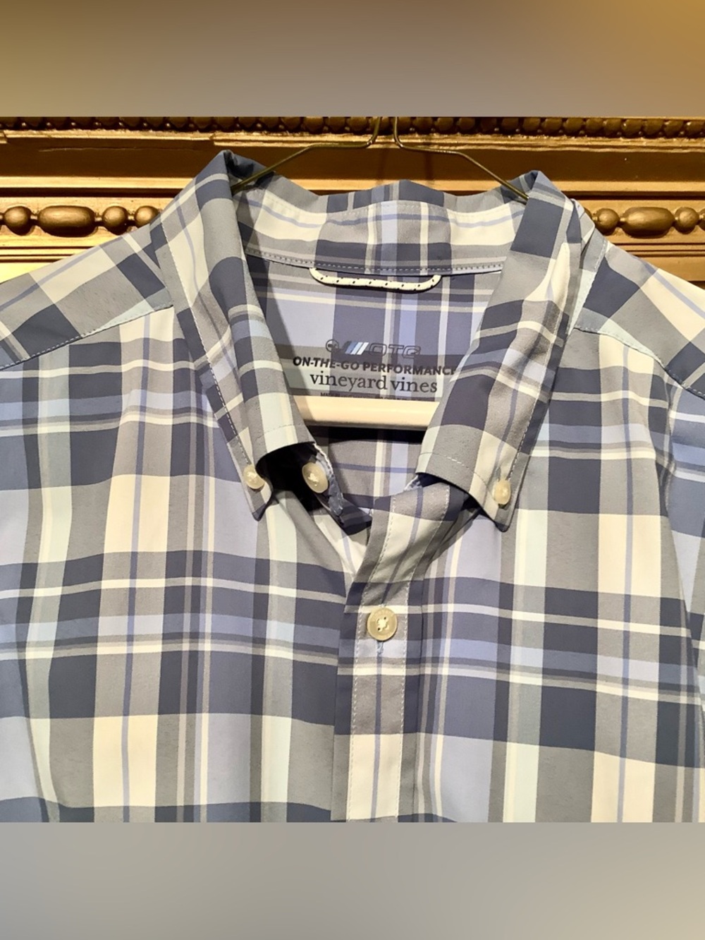 Vineyard Vines On The Go Performance Plaid Button Down Sz Med